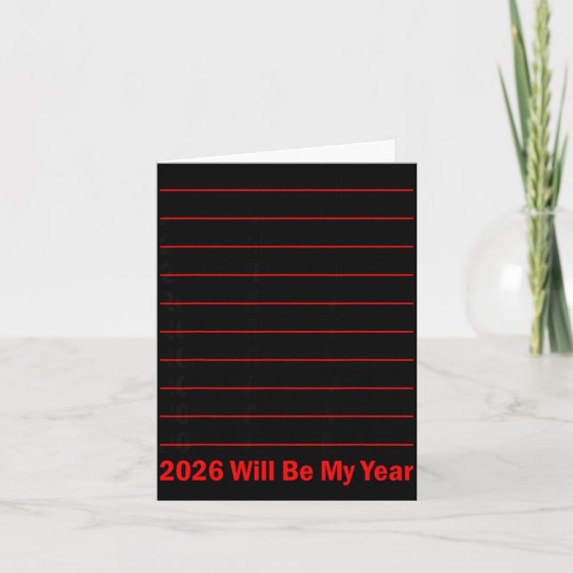 Tarjeta 2026 Será Mi Año Divertido Humor Citación de Año N (Anverso)