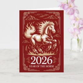 Tarjeta 2026 Year of the Horse Chinese Lunar