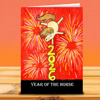 Tarjeta 2026 Year of the Horse Greeting 