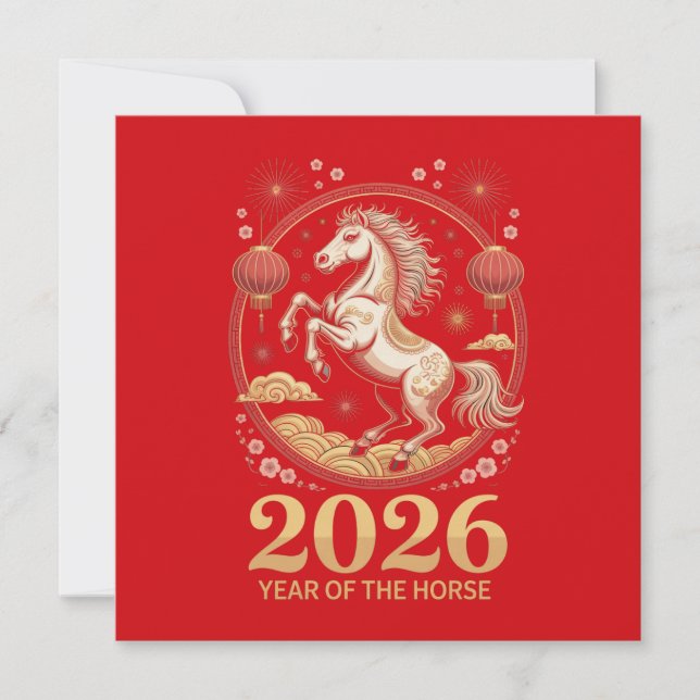 Tarjeta 2026 Year of the Horse Greeting Cards (Anverso)