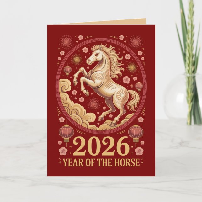 Tarjeta 2026 Year of the Horse Greeting Cards (Anverso)
