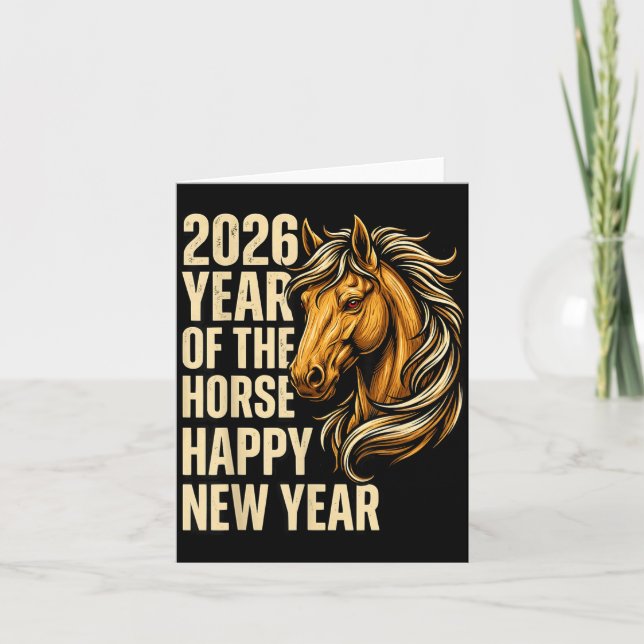 Tarjeta 2026 Year Of The Horse Happy Chinese New Year Fire (Anverso)