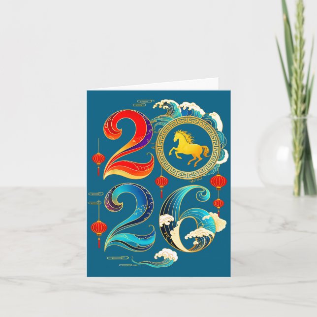 Tarjeta 2026 Year Of The Horse Lunar Chinese New Year 2026 (Anverso)