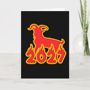 Tarjeta 2027 Año de la Cabra de Fuego