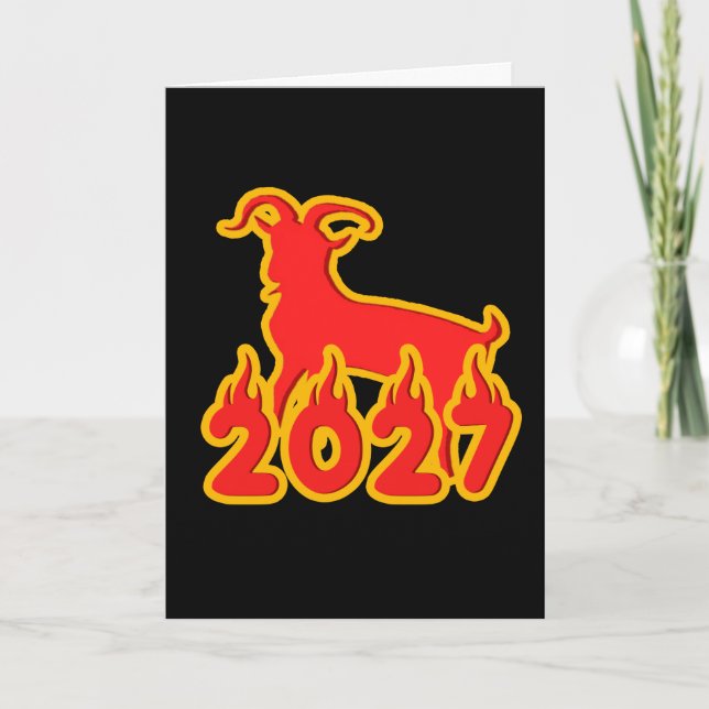 Tarjeta 2027 Año de la Cabra de Fuego (Anverso)