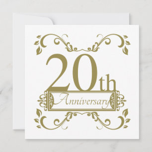 Tarjeta 20.º Aniversario Boda