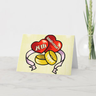 Tarjeta 20.º Aniversario Boda
