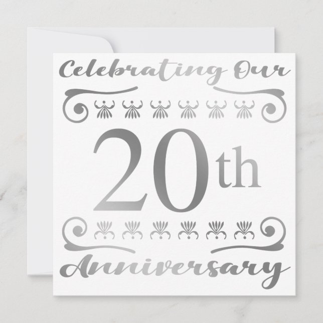 Tarjeta 20.º Aniversario Boda (Anverso)