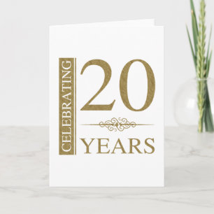 Tarjeta 20.º Aniversario Boda