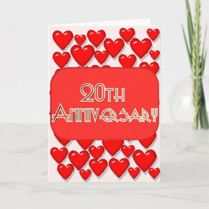 Tarjeta 20.º Aniversario Boda