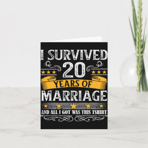Tarjeta 20.º Aniversario Boda Parejas Camisas Esposo Wif