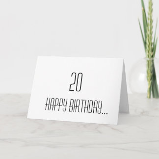 Tarjeta 20.º cumpleaños