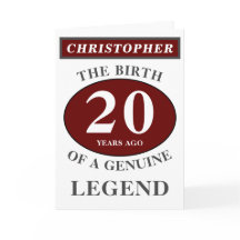 20.º cumpleaños Leyenda Roja Genuina Añadir tu nom