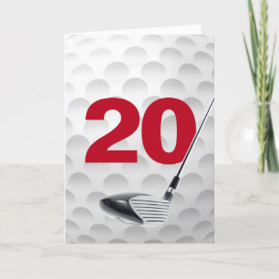 Tarjeta 20.º diseño de la pelota de golf