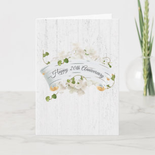 Tarjeta 20° Aniversario De Birch Scroll Con Ivy