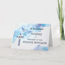 Tarjeta 20° aniversario de la profesión religiosa