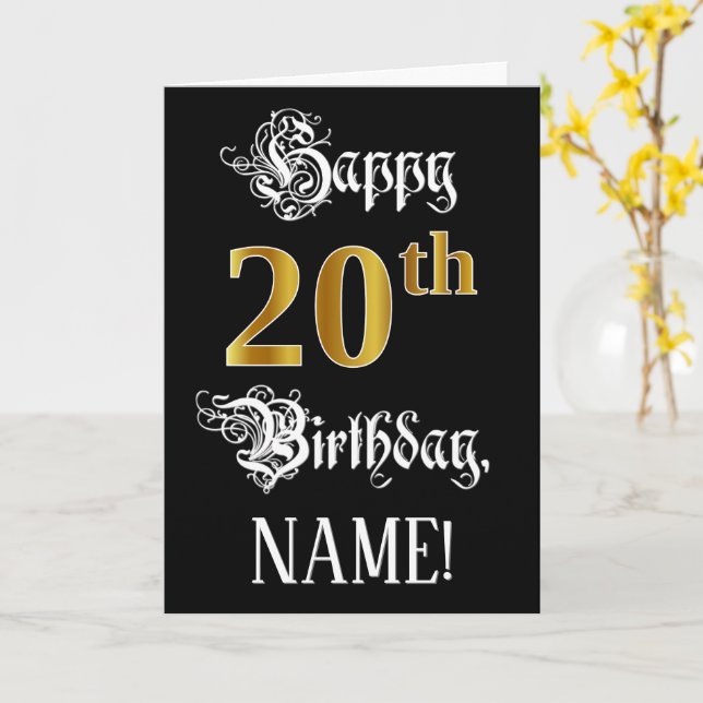 Tarjeta 20 Aniversario — Guión de faltas; Mirada de oro fa (flor amarilla)