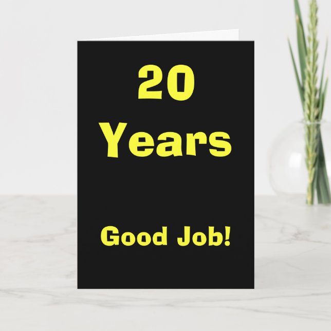 Tarjeta ¡20 años de buen trabajo! (Anverso)
