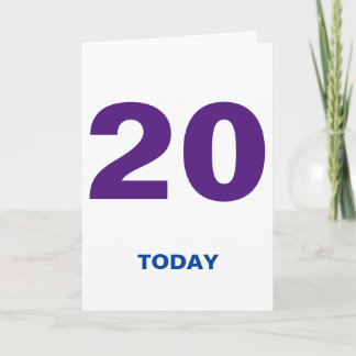 Tarjeta 20 años de edad 20 hoy feliz cumpleaños