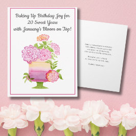 Tarjeta 20 de enero Carnaciones de Pastel Purple