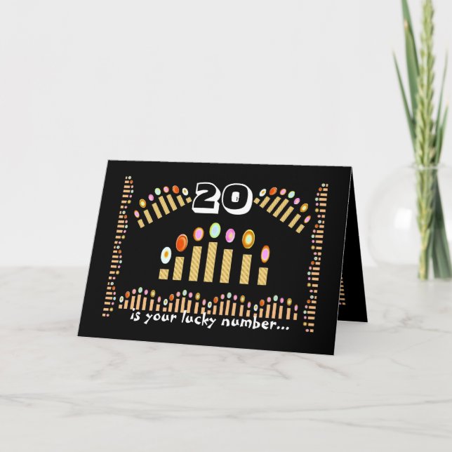 Tarjeta 20 es tu número de suerte... ¡Feliz cumpleaños núm (Anverso)