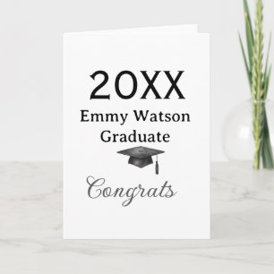 Tarjeta 20XX letra negrita felicitaciones graduación nombr