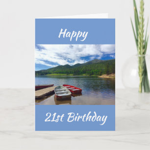 TARJETA **21º CUMPLEAÑOS** DESEA ESTILO LAGO