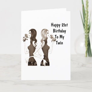 TARJETA **21º CUMPLEAÑOS **HERMANA DE TWIN** ¡NOSOTROS LEG