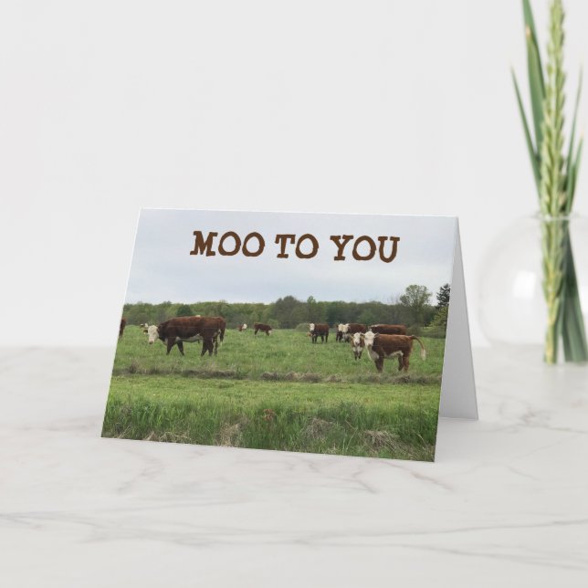 TARJETA **21º CUMPLEAÑOS** MOO PARA USTED DICE VACAS (Anverso)
