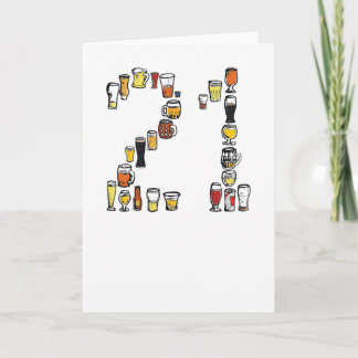 Tarjeta 21.ª carta de cumpleaños, cerveza