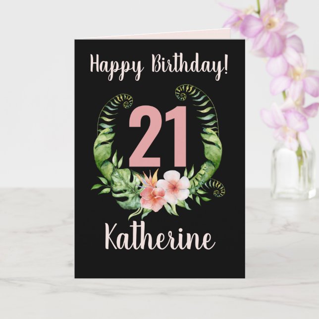 Tarjeta 21.ª denominación de Chica floral negro (Orquídea)