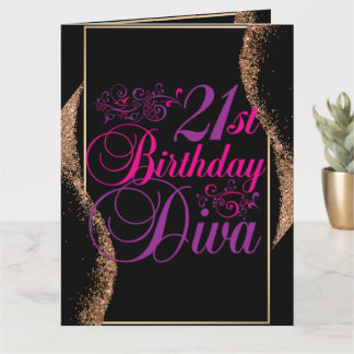 Tarjeta 21.ª Diva de Cumpleaños