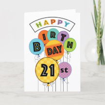 21.ª feliz cumpleaños de tipografía brillante glob