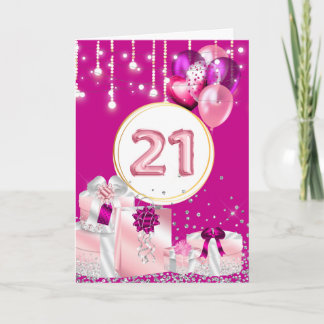 Tarjeta 21.ª luz de cuerda bonito regalos cumpleaños