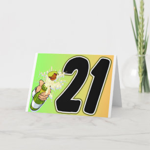 Tarjeta 21.ª mercancía de cumpleaños
