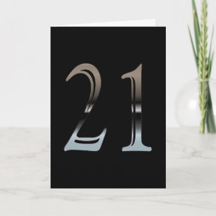 Tarjeta 21.ª plata de cumpleaños Número 21