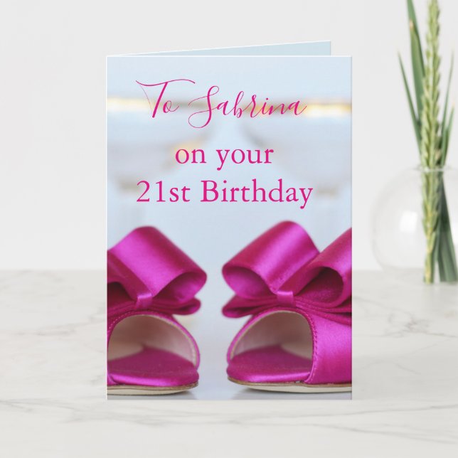 Tarjeta 21.ª Talla Cute de Cumpleaños (Anverso)