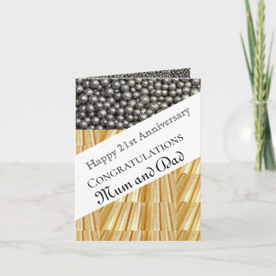 Tarjeta 21.º Aniversario Boda