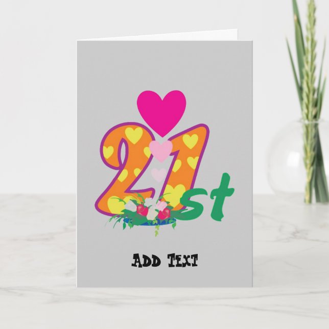 Tarjeta 21, 21 hoy cumpleaños personalizado (Anverso)