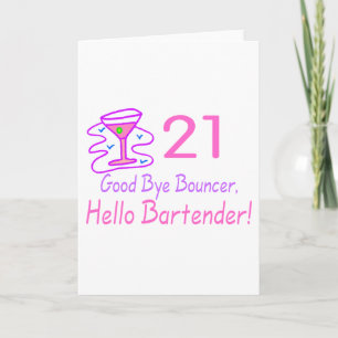 Tarjeta 21 Adiós Bouncer Hola Bartender (Rosa)