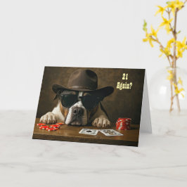 Tarjeta 21 Again Happy Birthday Humorous Blackjack Hand