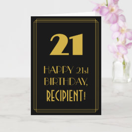 Tarjeta 21 Aniversario - Aspecto inspirado en el Art Deco 
