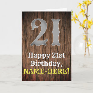 Tarjeta 21 Aniversario del nacimiento: País de aspecto ins