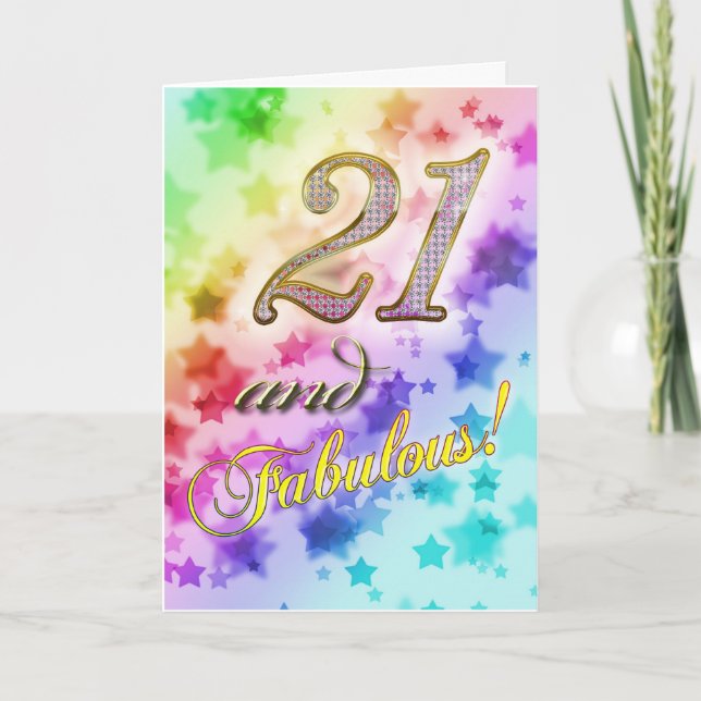 Tarjeta 21 años para alguien Fabuloso (Anverso)