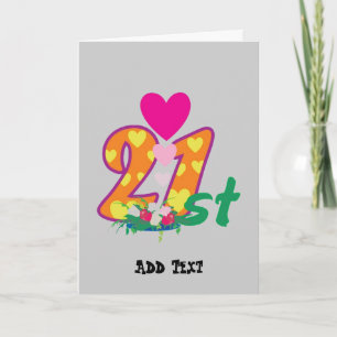 Tarjeta 21 cumpleaños personalizado hoy 21