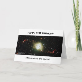 Tarjeta 21 cumpleaños personalizado texto nebulosa univers