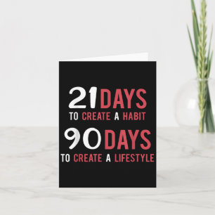 Tarjeta 21 días de hábito, 90 días estilo de vida - Motiva