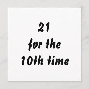 Tarjeta 21 por décima vez. 30.º Cumpleaños. Blanco negro