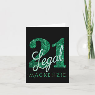 Tarjeta 21 y legal   Mellow Yellow Gold 21st Birthday