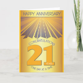 Tarjeta 21 Year Sober Anniversary | Golden Ray 12 Step